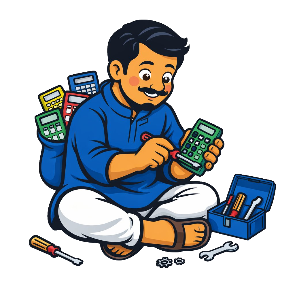 Calculator being repaired